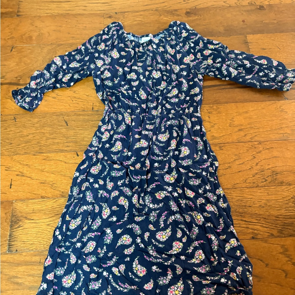 Old Navy Navy Blue Floral Kids Dress